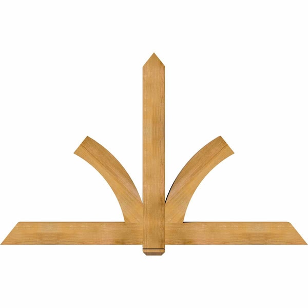 Ekena Millwork Redmond Rough Sawn Timber Gable Bracket, Western Red Cedar, 84"W x 53"H x 6"D x 6"F, 15/12 Pitch GBW084X53X0606RED00RWR - main
